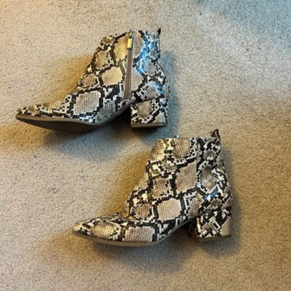 Snake skin booties